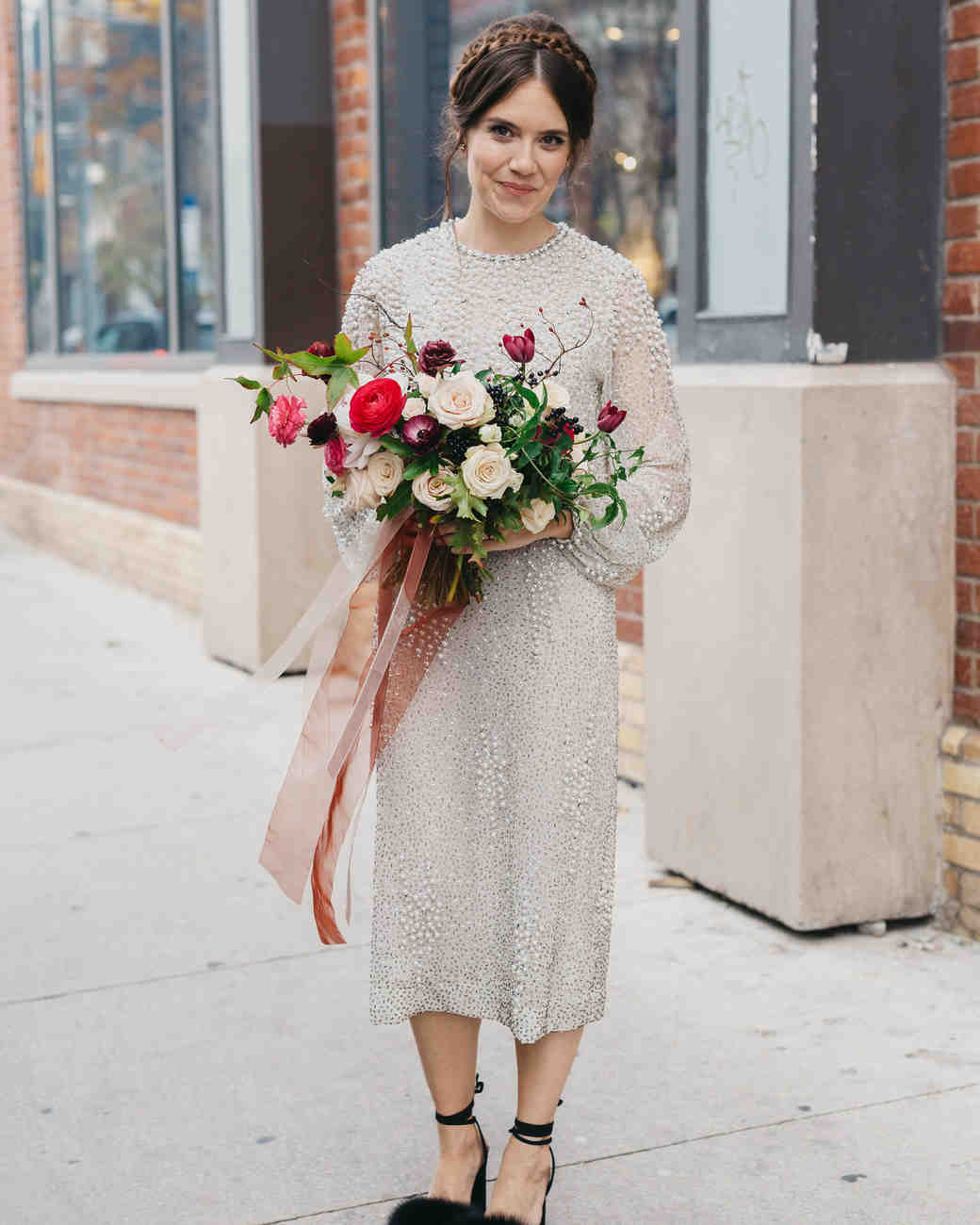 Short Wedding Dress with Boots